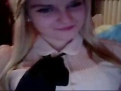 blonde teen fisting her cunt on the webcam