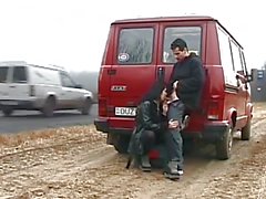 Amateur german couple fuck on street