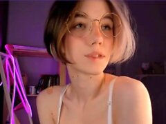 Nerd Gamer E-Girl Striptease - Kinky amateur babe on webcam