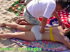 Massage long, amateur massage long, beach massage