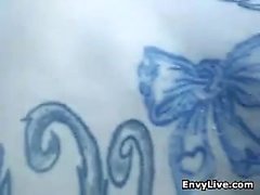 Tattooed Cam Slut Teasing Close Up