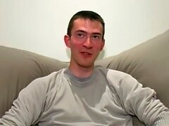 Cute UK amateur Josh lubes up his dick for masturbation