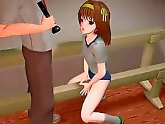 Anime student fucked with a baseball bat
