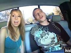 Pretty chick fucks in the car