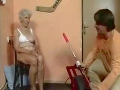 Old Granny fucked by machine