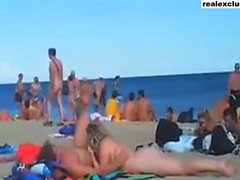 Public nude beach swinger sex in summer 2015