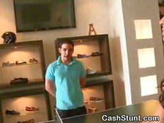 Blonde Amteur Flashing Tits For Cash In A Shoe Store