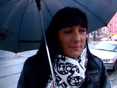 German MILF in Leather Leggings Pickup and Fuck on Street