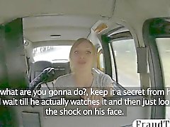 Horny passenger screwed by fraud driver in the backseat