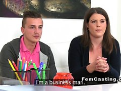 Married couple fucks in casting