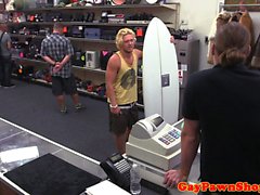 Pawnshop surfer cockriding for quick cash