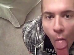 Sexy Blond Swallows HUGE Load of Cum