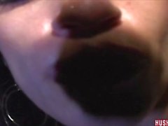 Monica gets her face & pussy filled frat cock