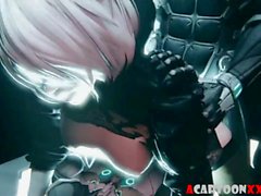 Blonde 3D Nier fucked by big dick compilation