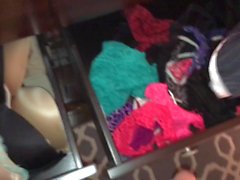 Largest cumshot on panty drawer yet!!