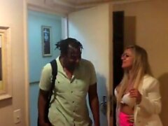 Blonde Fetish Whore Fucks Big Ebony Cock