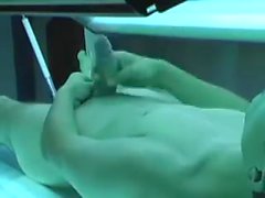 Tanning booth wank