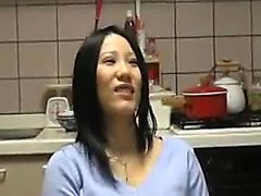 Busty Japanese housewife satisfies her hunger for cock in t