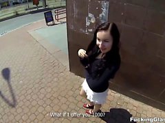 Fucking Glasses - Out-of-town gal fucked outside