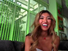 POV Asian beauty banged in closeup POV