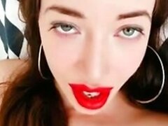 Shemale tranny enjoying solo masturbation