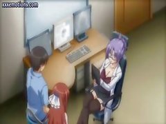 Anime with glasses riding a penis