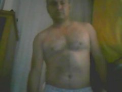 Hot latin daddy streaping and jerking off