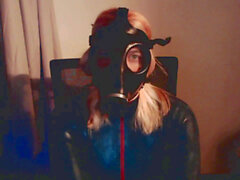 Israeli, catsuit gas mask, latex gas mask