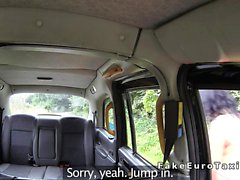 Nasty amateur fucks on a cabs bonnet in woods