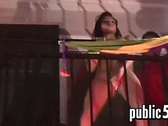 Babe Masturbating During Mardi Gras