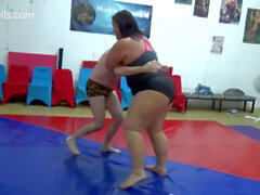 Mixed wrestling, wrestling, bbw wrestling