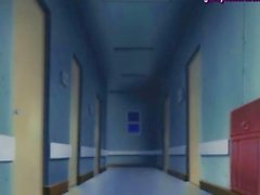 Naughty anime nurse doing blowjob