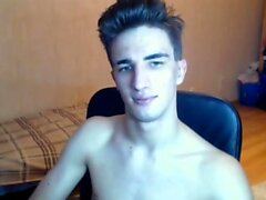 Hot gay boy solo jerking and toying show in front of webcam