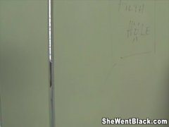 Pressley Carter fucked by black cocks in a gloryhole