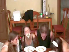 Lily, Elise, Amber and Sean Pie tonguing compete part I