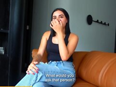 Shy 18yo Colombian Cutie Riding HUGE Dick In Audition