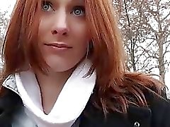 Redhead Czech babe gets fucked for money