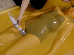 kigurumi vibrating in vacuum bed 2