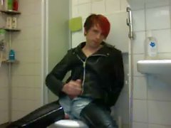 Boy - leather jerk-off