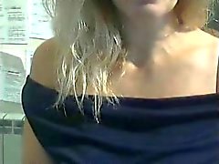 Sexy blonde woman masturbating on Cam