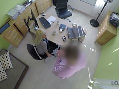 LOAN4K. Passionatre fucking on the table in office of loan manager