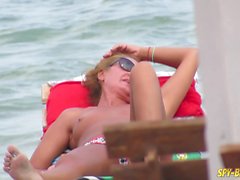 Topless Amateur MILFs - Voyeur Beach Close-Up