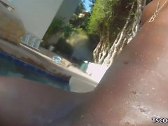 Tranny Orgy in the pool