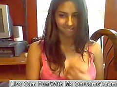 Hot Teen Stripping And Sucking Dildo On Webcam