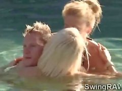 Pool party ends in wild swinger orgy