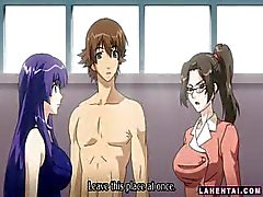 Real busty anime in her bathing suit wants to have some sex