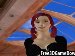 3d cartoon babes have lesbian sex with each other