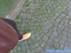 PublicAgent Sexy blonde bends over and gets fucked outdoors