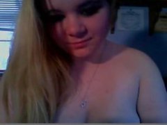 19yo blonde chubby teen masturbates on webcam