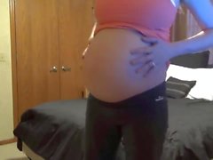 pregnant Blonde with contractions and she talk about it